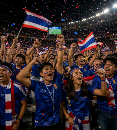 Football fans in the stadium