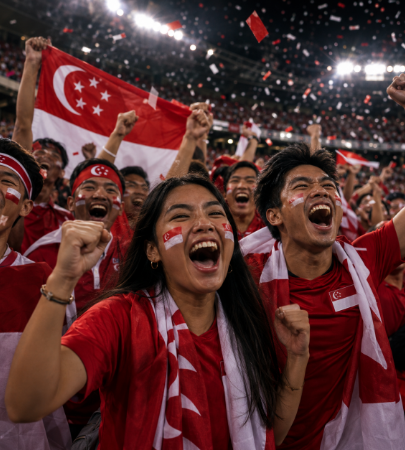 Supporters celebrating together